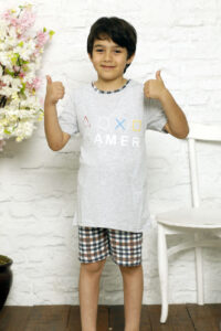 CHR 12255 j szara piżama chłopieca piżama hurt wólka hurtownia piżam dla dzieci producent piżam
