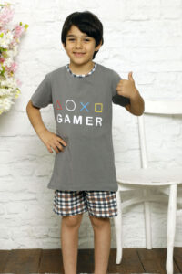 CHR 12255 szara piżama chłopieca piżama hurt wólka hurtownia piżam dla dzieci producent piżam