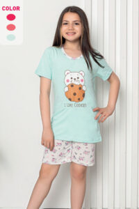 CHR 12264 mięta piżama dziewczeca piżama hurt wólka hurtownia piżam dla dzieci producent piżam