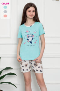 CHR 12265 błękit piżama dziewczęca piżama hurt wólka hurtownia piżam dla dzieci producent piżam