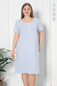 CHR 6309 błękit tanie koszule nocne duże rozmiary hurtownia bielizny wólka producent koszul nocnych koszule nocne plus size hurt
